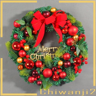 [Chiwanji2] พวงหรีดคริสต์มาส ขนาด 40 ซม. สําหรับแขวนตกแต่งผนังบ้าน