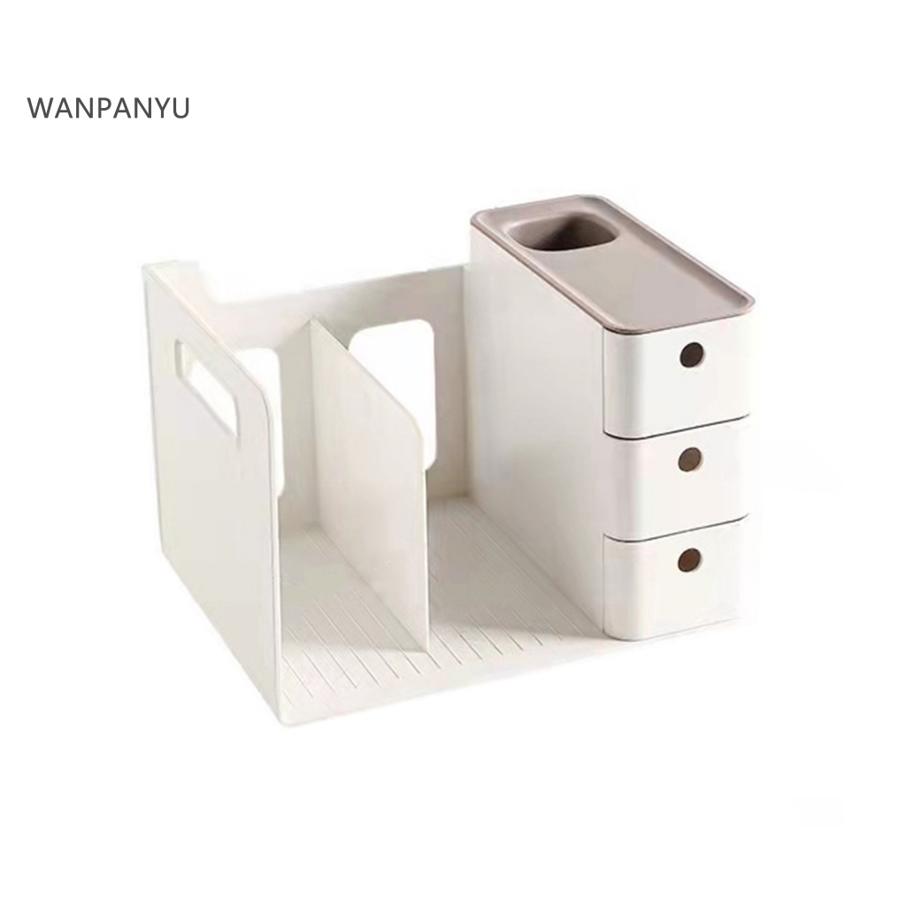 wanpanyu-กล่องพลาสติก-ประหยัดพื้นที่-พร้อมปากกา-และไม้บรรทัด-สําหรับจัดเก็บหนังสือ-บนโต๊ะทํางาน-สํานักงาน-โรงเรียน
