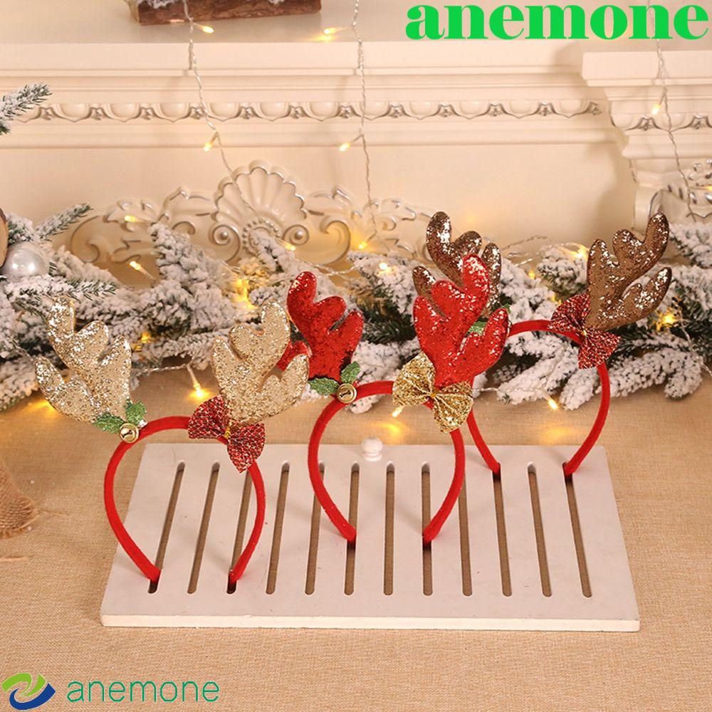 anemone-ที่คาดผม-ผ้ากํามะหยี่ขนนิ่ม-รูปซานต้า-กวาง-คริสต์มาส-ประดับโบว์-สําหรับผู้หญิง