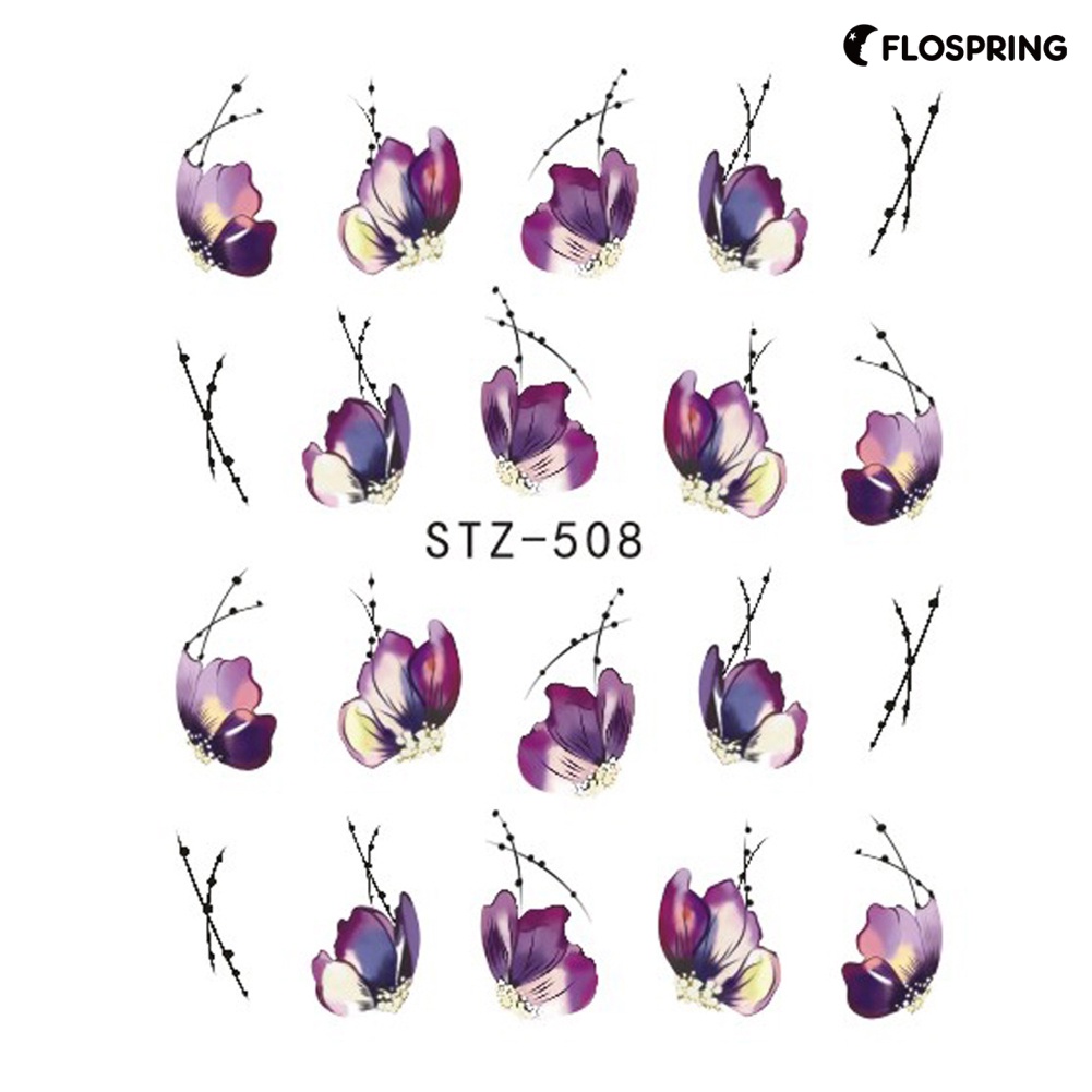 flospring-สติกเกอร์ตกแต่งเล็บ-ลายผีเสื้อ-ดอกไม้-สไตล์วินเทจ-diy