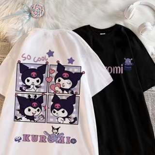 Kulomi clothes girls short-sleeved t-shirt new summer loose thin medium-sized girls foreign-style cotton blouse