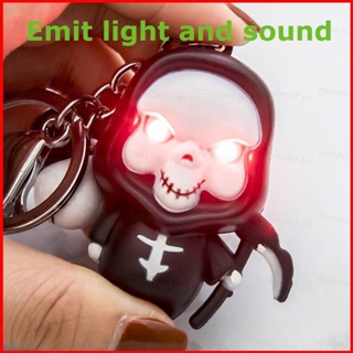 Fash Ghost Death พวงกุญแจ จี้กระดิ่ง LED เรืองแสง สร้างสรรค์ สําหรับห้อยกระเป๋าเป้สะพายหลัง
