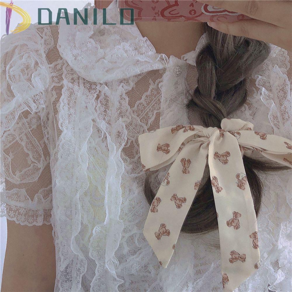 danilo-โบว์-scrunchies-ของขวัญ-ยืดหยุ่น-เครื่องประดับผม-ผ้าเกาหลี-สําหรับผู้หญิง-ที่คาดผม