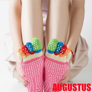 Augustus ถุงเท้าซิลิโคน ผ้าฝ้าย ระบายอากาศ ระงับกลิ่น กันการสึกหรอ หลากสี สไตล์เกาหลี สําหรับผู้หญิง
