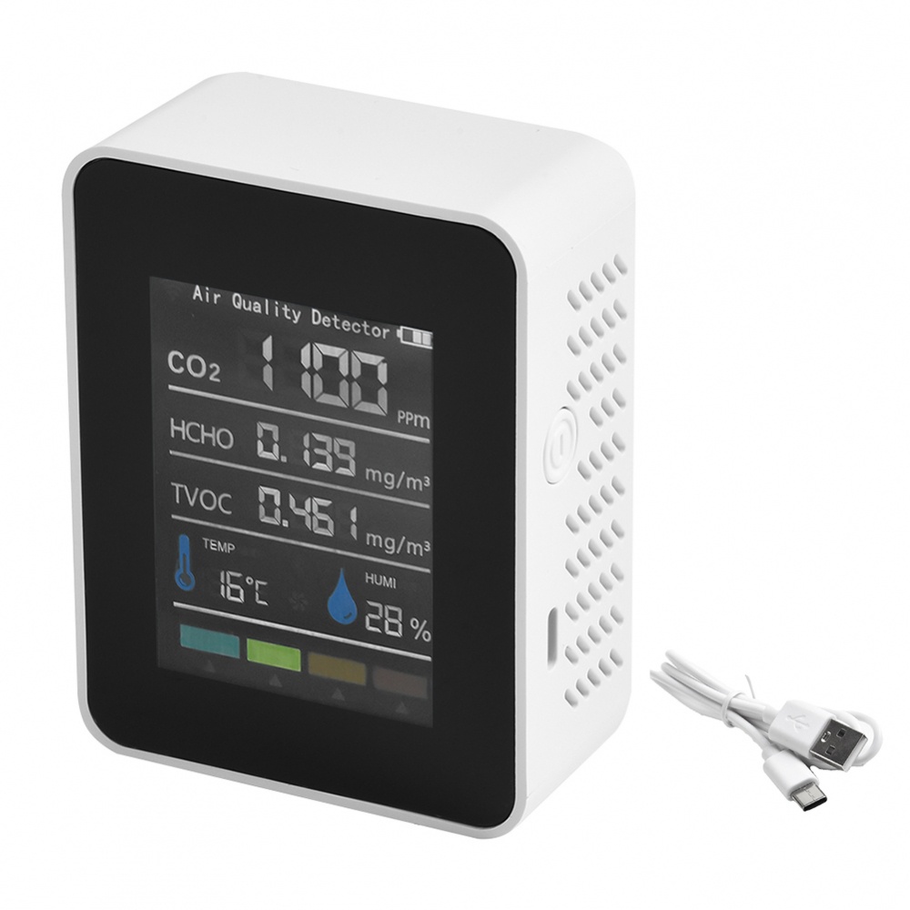 ใหม่ มอนิเตอร์คุณภาพอากาศ แบตเตอรี่ 1200mAh 5V 89 * 70 * 35 มม. HCHO ...