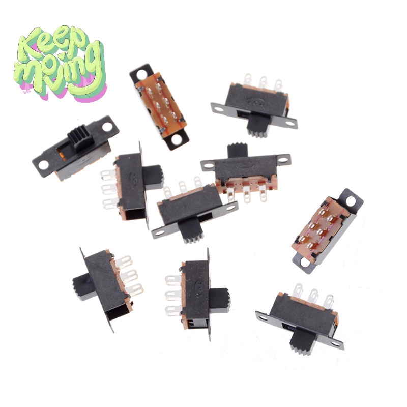 (KeepMoving) ใหม่ สวิตช์สไลด์แนวตั้ง DPDT 2P2T 6 Pin 0.5A 50V DC 2 ...