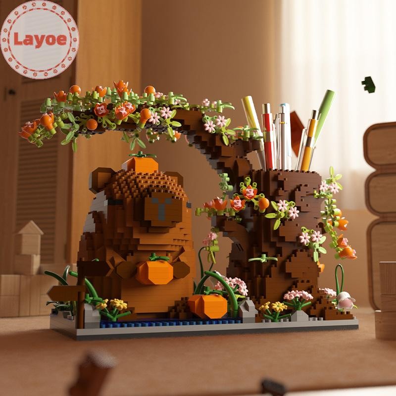 Layoe ประณีต Capybara Micro Building Blocks ผู้ถือปากกาประกอบ Capybara ...
