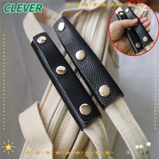 Clever ปลอกหุ้มมือจับกระเป๋าเดินทาง หนังนิ่ม สีพื้น กันการบีบรัด 2 ชิ้น