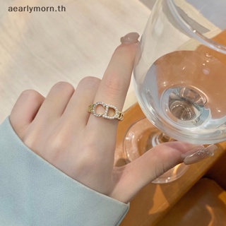 Aa แหวนนิ้วมือ ประดับมุก เพทาย สีทอง ปรับได้ คุณภาพสูง เครื่องประดับ สําหรับผู้หญิง งานแต่งงาน ปาร์ตี้ ของขวัญ