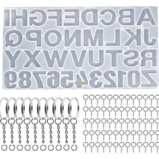 Flgo แม่พิมพ์ซิลิโคนเรซิ่น รูปตัวอักษรภาษาอังกฤษ สําหรับทําเครื่องประดับ พวงกุญแจ