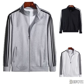 เสื้อกีฬาลําลอง ทรงหลวม แต่งซิป สีเทา สําหรับผู้ชาย BEFOYI zyq113