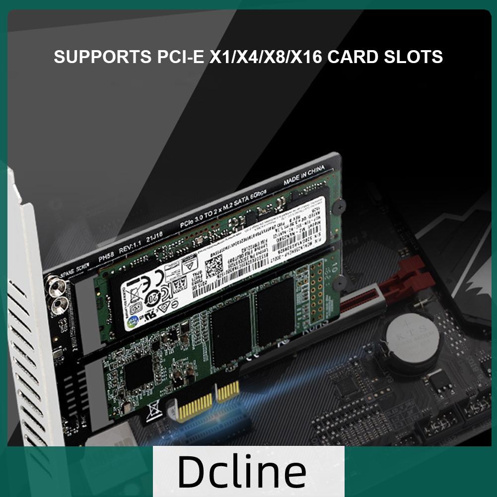 dcline-th-การ์ดต่อขยาย-m-2-sata-เป็น-pcie-dual-disk-raid-m2-sata-รองรับ-m-2-ssd