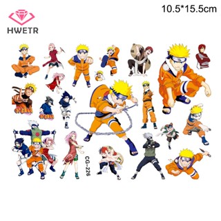 Hwetr ใหม่ สติกเกอร์รอยสัก ลายการ์ตูนนารูโตะ Uzumaki Uchiha Sasuke Kakashi 1 ชิ้น