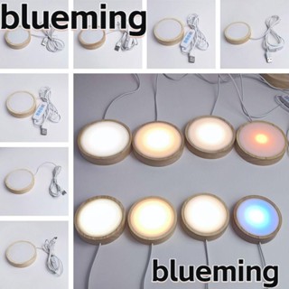 Blueming2 ฐานโคมไฟกลางคืน LED เรซิ่น ชาร์จ USB สําหรับตกแต่งบ้าน