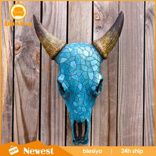 [Blesiya] รูปปั้นหัวกะโหลกวัว สไตล์ชนเผ่าย้อนยุค สําหรับตกแต่งผนังบ้าน บาร์ ฟาร์มเฮาส์