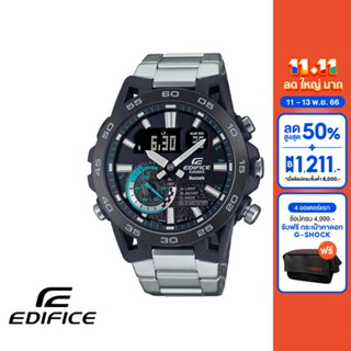 CASIO นาฬิกาข้อมือผู้ชาย EDIFICE รุ่น ECB-40DB-1ADF วัสดุสเตนเลสสตีล สีดำ