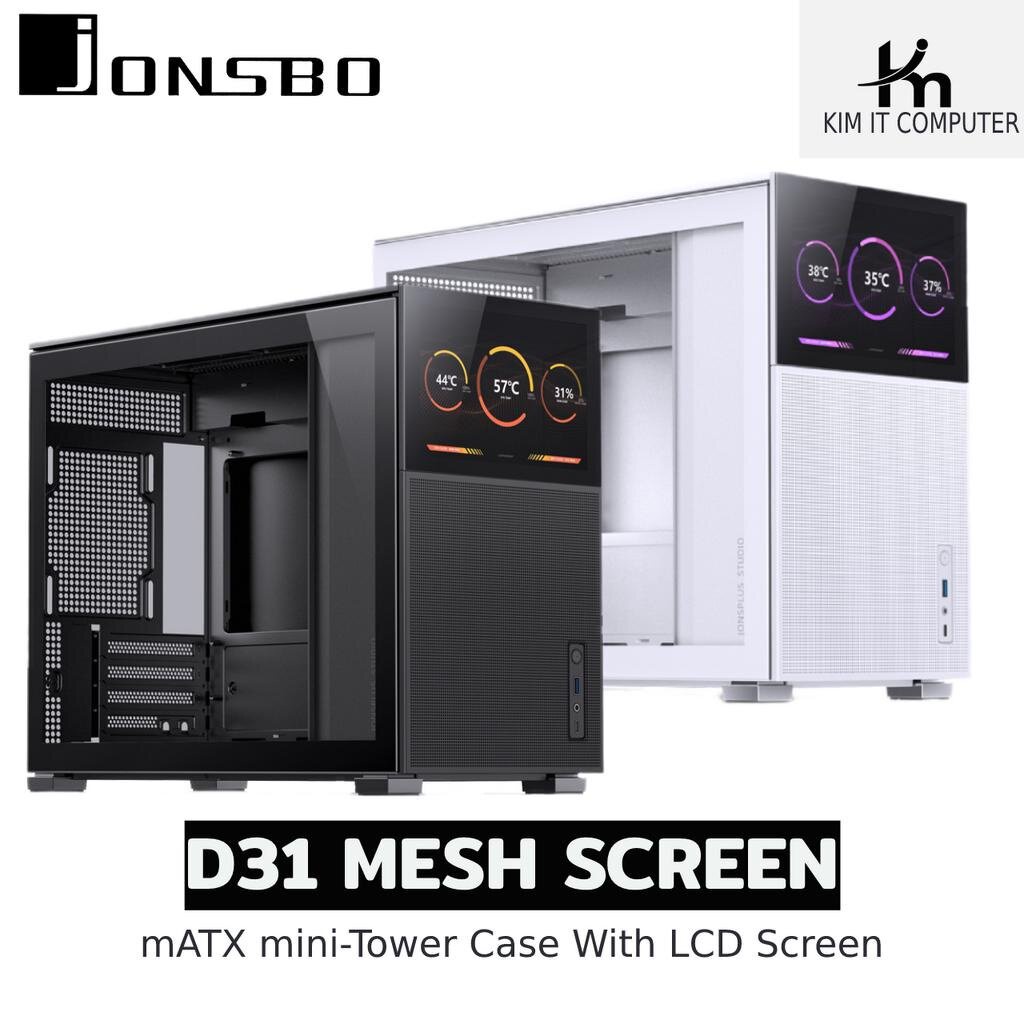 Jonsbo D31 Mesh Screen (มีหน้าจอ LCD) mATX Mini-Tower Case ประกัน 1ปี ...