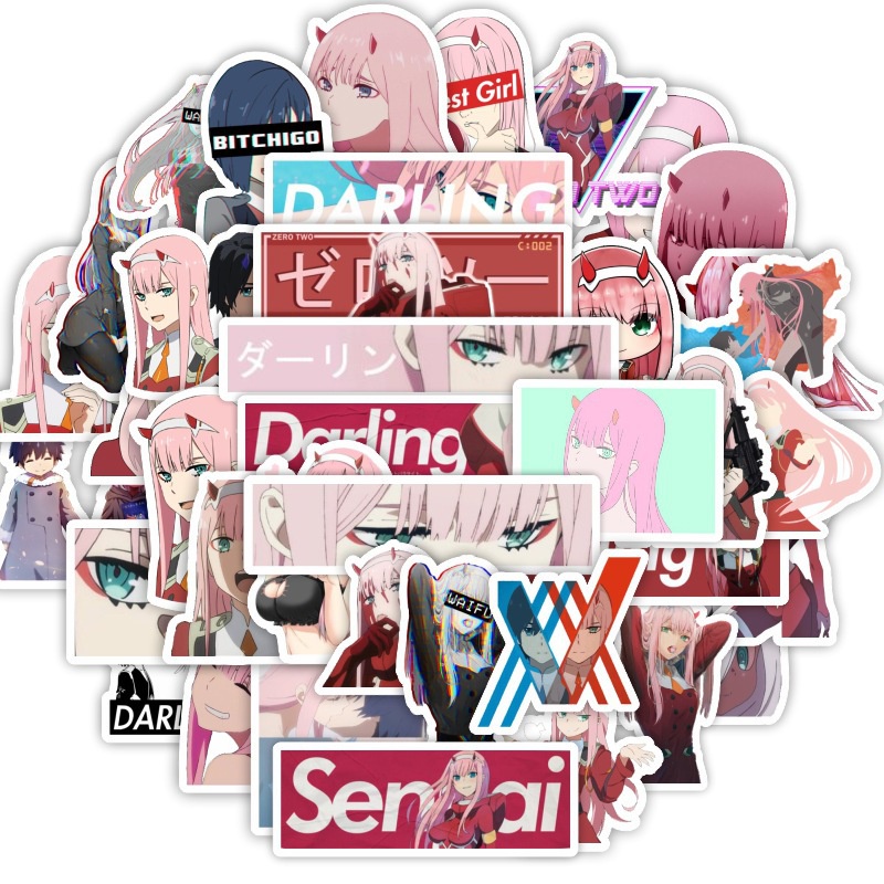50Pcs/Set DARLING in the FRANXX Series 05 Stickers Anime ZERO TWO HIRO ...