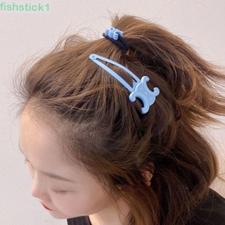 Fishstick1 กิ๊บติดผม ทรงเรขาคณิต หลากสี เรียบง่าย หยดน้ํา ตัวอักษร C เคลือบด้าน กิ๊บติดผมผู้หญิง กิ๊บติดผม