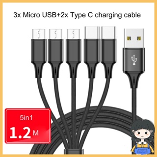 Bang สายชาร์จแยก USB เป็น MicroUSB 3 Micro USB 2 UsbC สําหรับ Phon