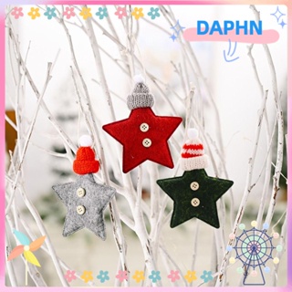 Daphs จี้ตุ๊กตาซานตาคลอส ดาวสีแดง น้ําหนักเบา คุณภาพสูง สําหรับตกแต่งต้นคริสต์มาส DIY 5 ชิ้น