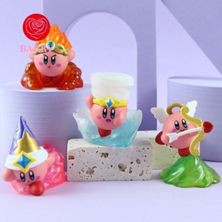 Barry โมเดลฟิกเกอร์ PVC รูป Kirby สีชมพู ของเล่นสําหรับเด็ก 4 ชิ้น ต่อชุด