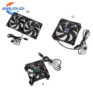 Ann พัดลมระบายความร้อน Usb พร้อมแผ่นตาข่ายในตัว 3500RPM สําหรับเราเตอร์ Usb Tv Broadband Cat Set-Top Box External Mute Cooling Fan 8 12