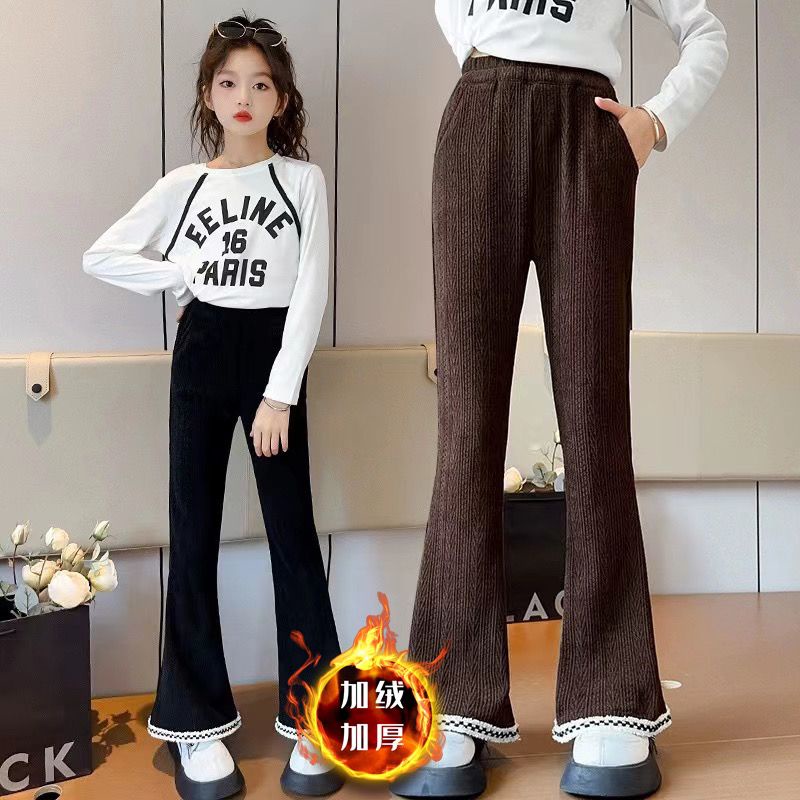 girls-trousers-autumn-and-winter-new-bell-bottoms-fashionable-corduroy-casual-trousers-velvet-thickened-foreign-childrens-trousers