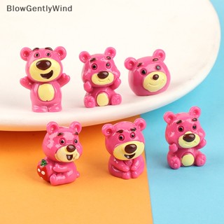 Blowgentlywind กิ๊บติดผม รูปหมี สตรอเบอร์รี่น่ารัก DIY อุปกรณ์เสริม สําหรับตกแต่งเคสโทรศัพท์