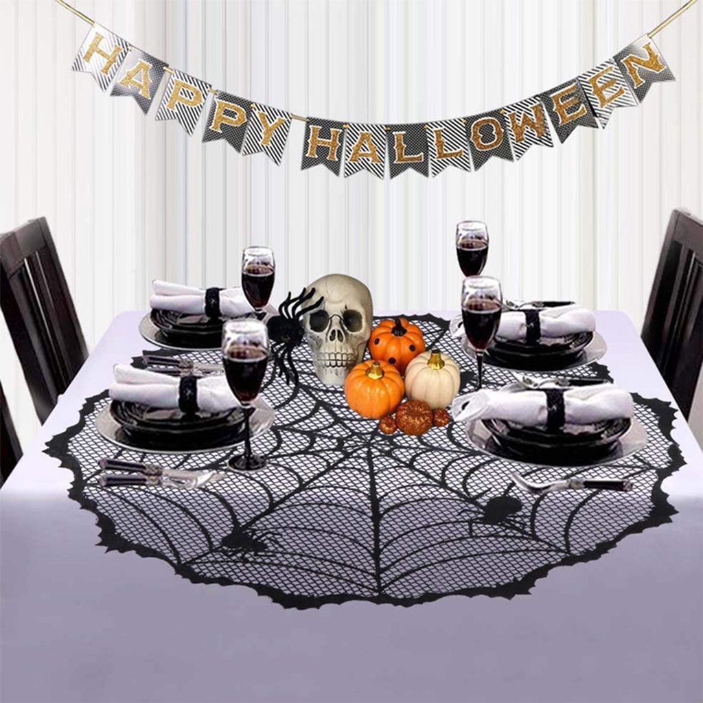 halloween-ผ้าปูโต๊ะเว็บ-ลายลูกไม้-แมงมุม-น่ากลัว-สําหรับตกแต่งบ้าน-วันฮาโลวีน
