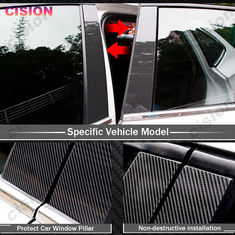 สติกเกอร์คาร์บอนไฟเบอร์-ติดเสาประตูหน้าต่างรถยนต์-สีดําเงา-สําหรับ-mercedes-benz-ml-class-w164-2006-2011