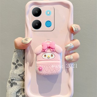 พร้อมส่ง ใหม่ เคสโทรศัพท์มือถือแบบนิ่ม ลายการ์ตูนน่ารัก พร้อมที่ตั้งวางกระจก สําหรับ Infinix Smart7 X6515 Smart 7 HD Tecno POP7 POP 7 Pro Spark GO 2023