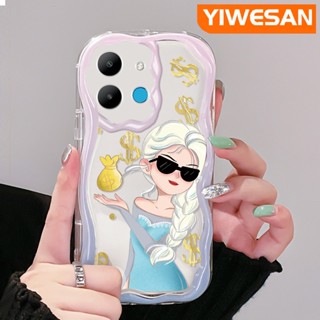 สําหรับ Infinix Smart 6 HD Smart 6 Plus Smart 7 เคสการ์ตูนน่ารัก Elsa ดีไซน์ใหม่ กันกระแทก ขอบคลื่น เคสโทรศัพท์ เนื้อครีม ซิลิโคนใส เคสนิ่ม