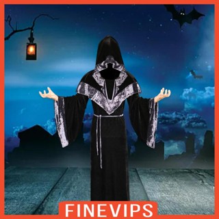 [Finevips] เสื้อคลุมคอสเพลย์ฮาโลวีน ชุดแฟนซี ผ้ากํามะหยี่ เสื้อคลุมยาว เสื้อคลุมพ่อมด สําหรับผู้หญิง ผู้ชาย เทศกาล งานรื่นเริง หน้ากาก