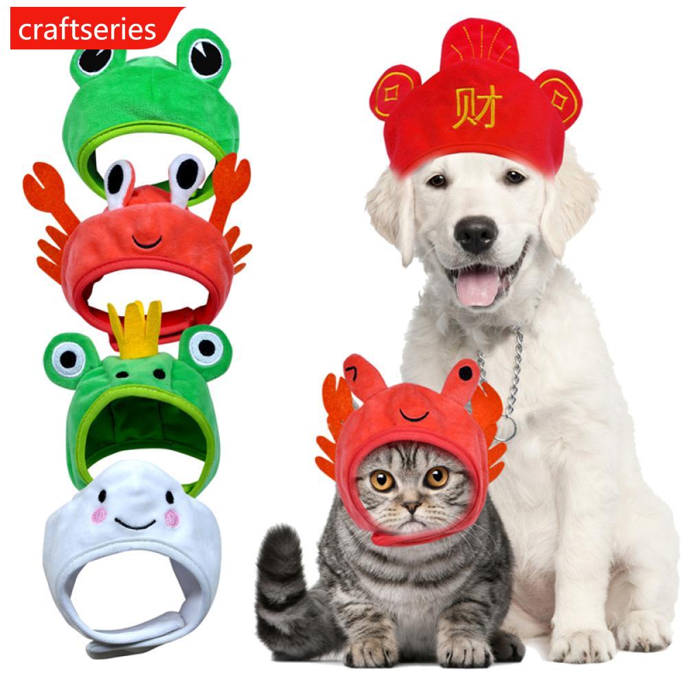 craftseries-หมวกคอสเพลย์-รูปปู-กบน่ารัก-อบอุ่น-สําหรับสัตว์เลี้ยง-สุนัข-แมว-h8v2