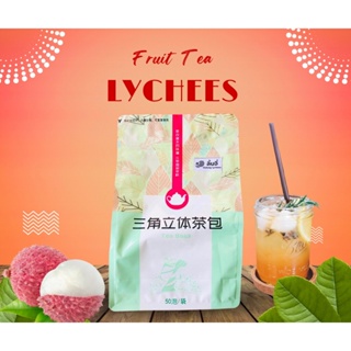 Fruit Tea ซินชิงลู้ - ชาเย็นผลไม้ - ลิ้นจี่ 50 ชิ้น/ถุง