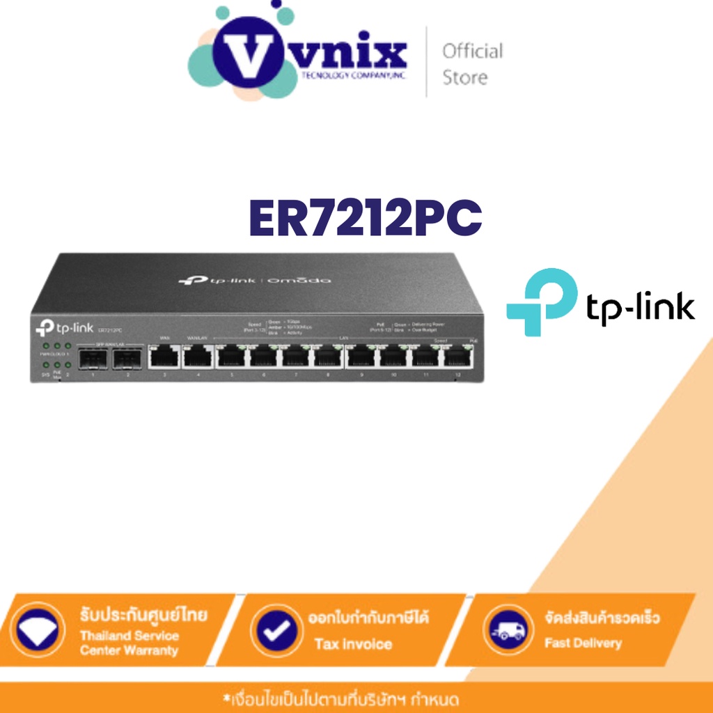 ER7212PC TPlink Omada Gigabit VPN Router with PoE+ Ports and Controller ...