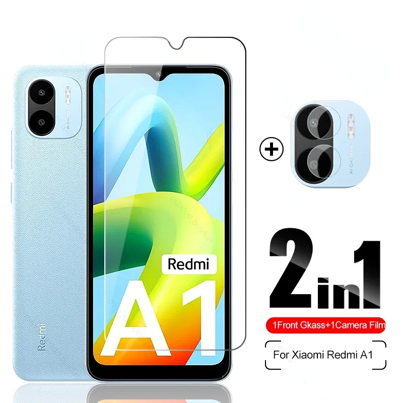 2in1 ฟิล์มกระจกนิรภัยกันรอยหน้าจอ 9H กันรอยกล้อง สําหรับ Xiaomi Redmi ...