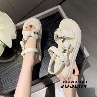 JUSLIN   รองเท้าแตะผู้หญิง ส้นแบน ใส่สบาย สไตล์เกาหลี รองเท้าแฟชั่น 2023 ใหม่  Stylish คุณภาพสูง Korean Style High quality B98G0PZ 37Z230910