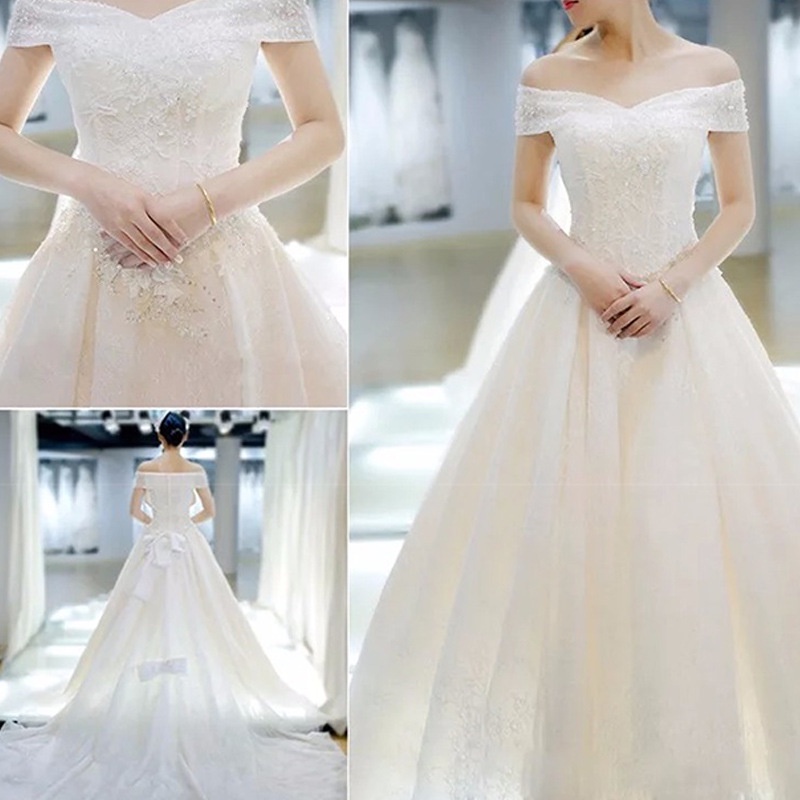 ชุดเดรสแต่งงาน-เปิดไหล่ข้างเดียว-หรูหรา-สไตล์เรียบง่าย-สําหรับผู้หญิง-2023