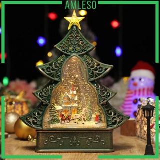 [Amleso] กล่องดนตรีคริสต์มาส หมุนได้ ของขวัญวันเกิด สําหรับวันหยุด