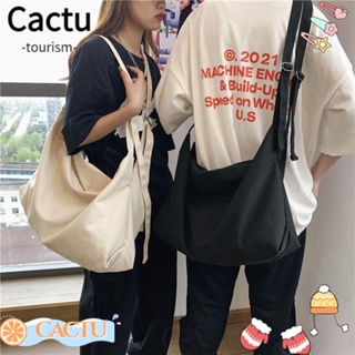 Cactu กระเป๋าสะพายไหล่ ผ้าแคนวาส เข้ากับทุกการแต่งกาย แฟชั่นสําหรับสตรี เหมาะกับการเล่นโยคะ