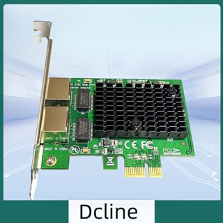 [Dcline.th] อะแดปเตอร์เครือข่าย PCIe X1 RJ45 พอร์ตคู่ สําหรับคอมพิวเตอร์ตั้งโต๊ะ