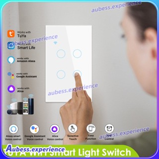 Tuya สมาร์ทสวิทช์สัมผัส 2.4g ซ็อกเก็ต Wifi 100-250v 1200w 10a การตั้งค่า 3 วิธีการควบคุม App/เสียง/touch Experth