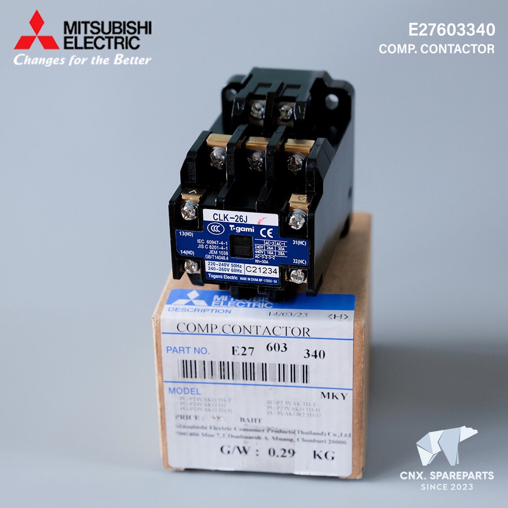 E27603340 (CLK-26J) คอมเพรสเซอร์คอนแท็คเตอร์ แมกเนติกส์แอร์ Mitisubishi ...