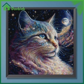 【Doub X ✮】ภาพวาดปักเพชร ทรงกลม ลายแมว 5D DIY สําหรับตกแต่งบ้าน UK ✮