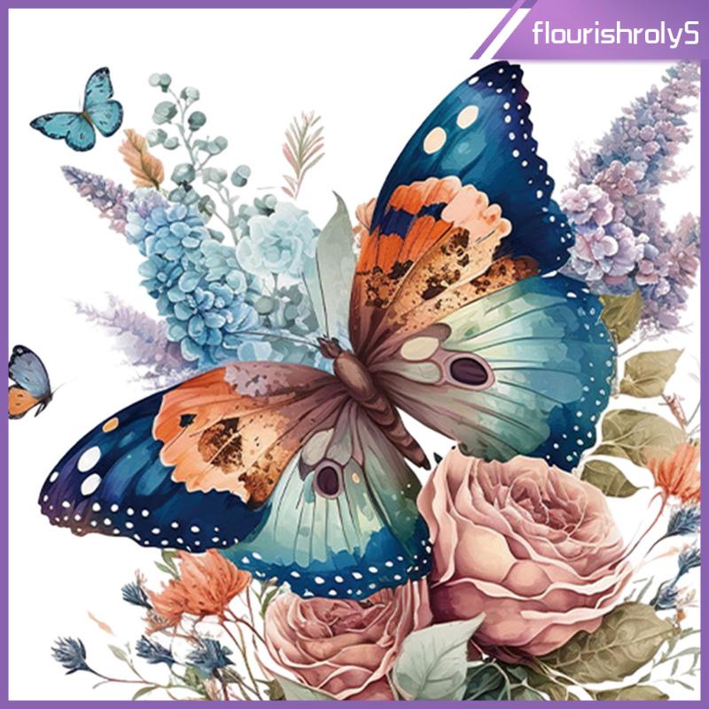 flourishroly5-สติกเกอร์ติดผนัง-ลายดอกไม้-ผีเสื้อ-สําหรับห้องนอนเด็กผู้หญิง-ห้องนั่งเล่น