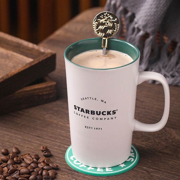 Starbucks Style Cup 1971 แก้วกาแฟเซรามิค ความจุขนาดใหญ่ พร้อมฝาปิด