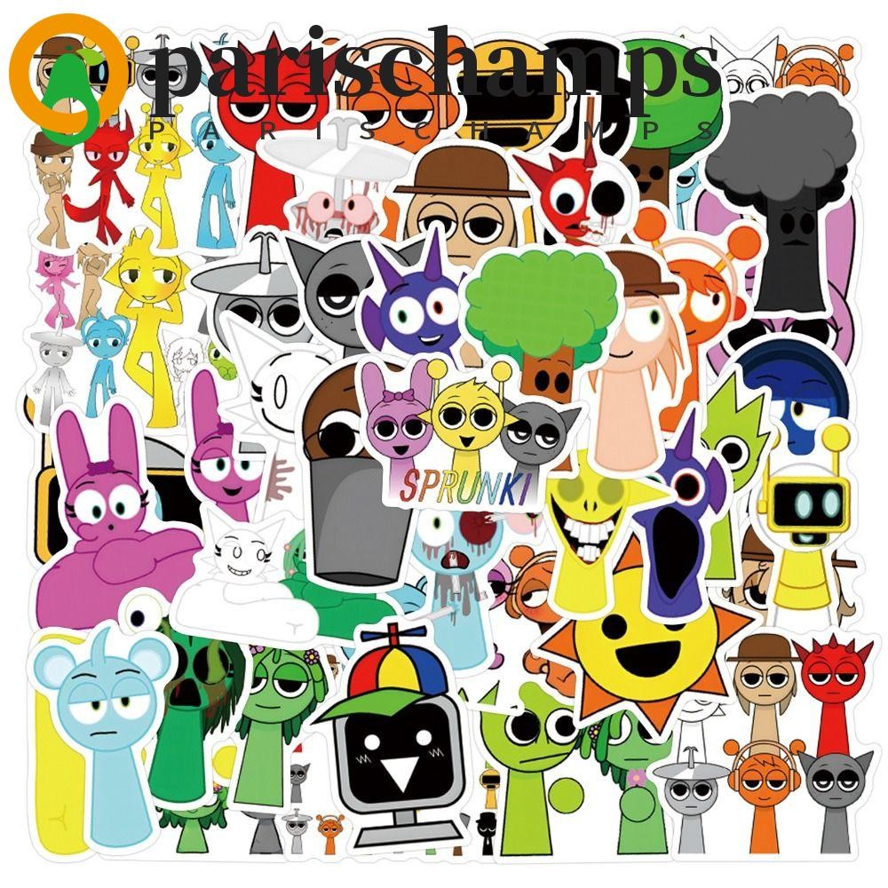 Parischamps 55 ชิ้น/เซ็ต Incredibox Sprunki สติกเกอร์, PVC Oren Wenda ...