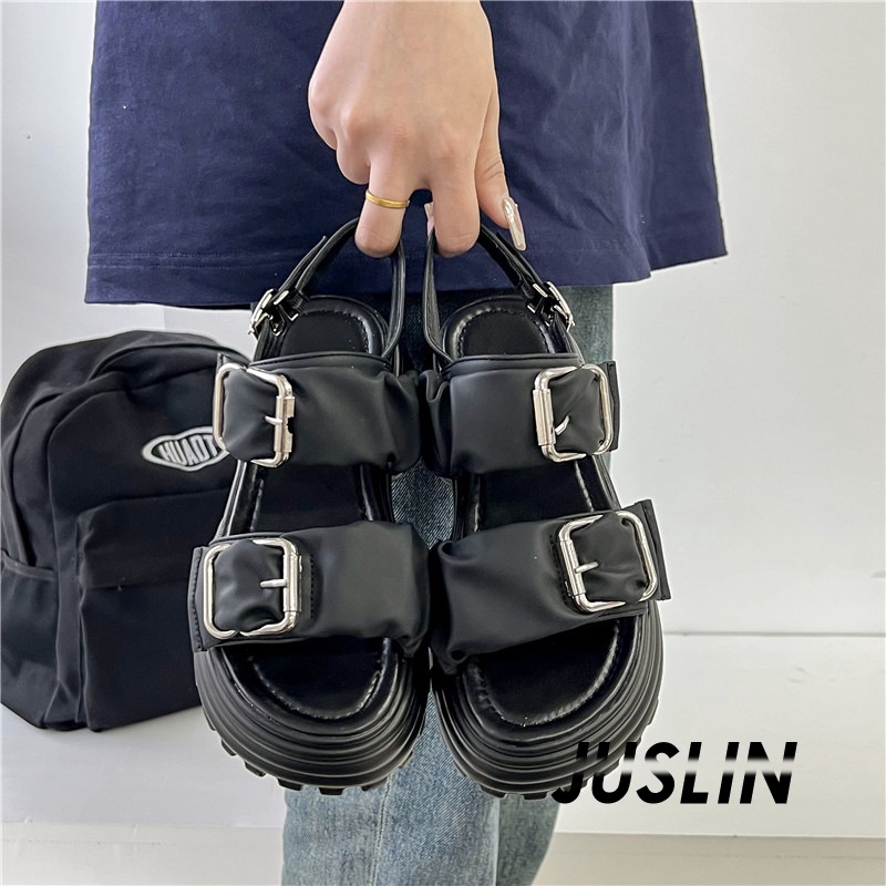 juslin-รองเท้าแตะผู้หญิง-ส้นแบน-ใส่สบาย-สไตล์เกาหลี-รองเท้าแฟชั่น-2023-ใหม่-beautiful-unique-รุ่นใหม่-พิเศษ-b98g0gt-37z230910
